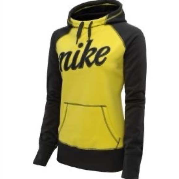 Nike Tops - Nike yellow/grey therma - fit hoodie size M